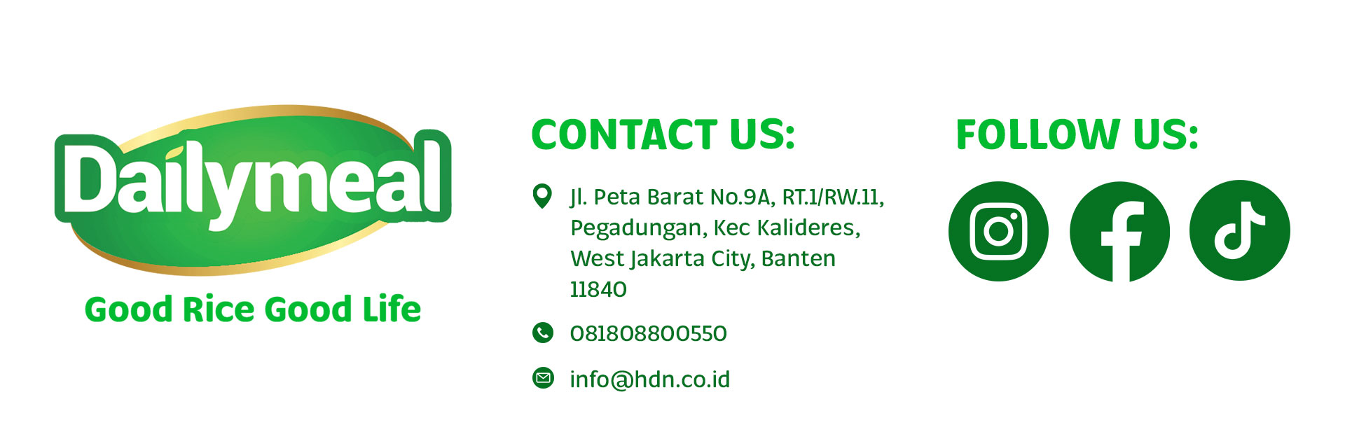 Footer - Contact and Social Media